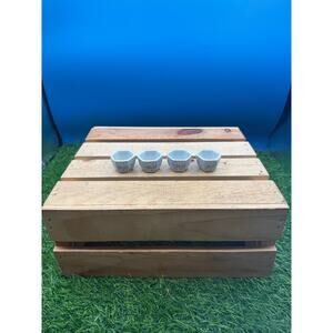 Vintage Blue and White Porcelain Hexagonal Miniature Cups / Planters - Set of 4